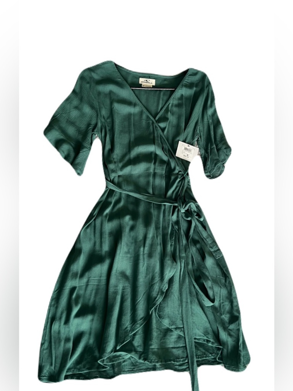 O'Neill Emerald Green Long Sleeve Wrap Dress